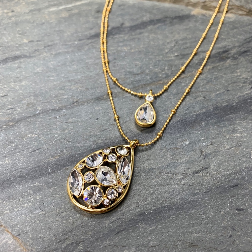 Allen Schwartz Necklace/Double Pendnt/Beauty/ F4-7